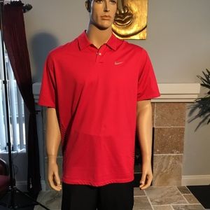 NIKE TIGER WOODS COLLECTION RED GOLF SHIRT SZ L